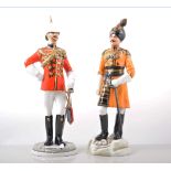 Three Michael Sutty porcelain figures, Governors Bodyguard, Madras 31cm, Colonel Walter Fane,