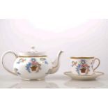 Aynsley bone china part tea set, decorated with floral sprigs and baskets.