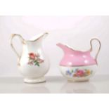 New Chelsea bone china tea set, floral decoration with pink banding and a Victorian tea set.