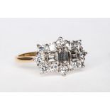 A modern diamond set cluster ring,