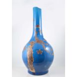 A large pottery bottle vase, possibly Japanese or Chinese, late 19th century,
