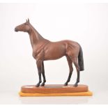 Beswick Connoisseur equestrian model, Red Rum, wooden base, 32cm.