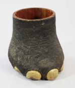 A late 19th century / early 20th century elephant's foot waste paper basket, 17in.