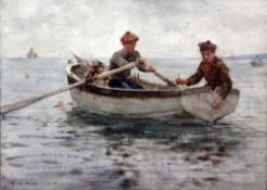 Henry Scott Tuke (1858-1929)watercolour,'Whipping for Pollock',signed and dated 1920, original title