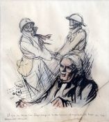 Jacques Ochs (1883-1971)two ink and watercolour drawings,Caricature of Lloyd George and another of