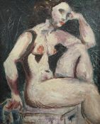 John Strachey (20th C.)oil on canvas,Seated female nude,signed and dated 1934,24 x 20in.