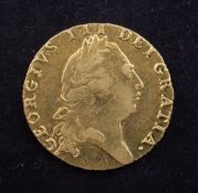 A George III 1793 gold spade guinea, VF