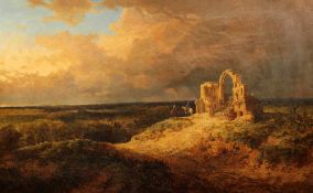 Edmund John Niemann (1813-1876)oil on canvas,'The Rendezvous',signed, titled and dated '66,23 x