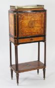 A small Louis XVI satinwood and marquetry inlaid escritoire, bearing an impressed stamp for the