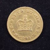 A George III 1798 gold third guinea, F/VF