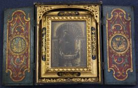 19th century Spanish Schooloil on wooden panel,'El Poder de Dios',9.5 x 7.5in., casement framed,