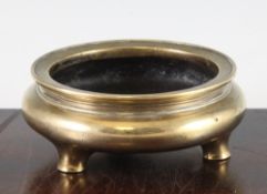 A Chinese bronze ding censer, Xuande four character mark, probably 17th / 18th century, of