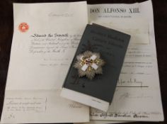 Spain. A Star of the Order of Military Merit, decorated with the Spanish coat of arms and on a white
