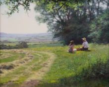 Antony Sheath (1946-)oil on canvas,'Picnic on the hill',signed,16 x 20in.