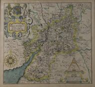 After Christopher Saxton. Two hand coloured county maps of Leicestershire and Gloucestershire, taken