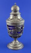 A late 19th/early 20th century German 800 standard silver neo-classical style vase shaped pedestal