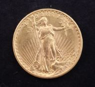 A USA 1924 St-Gaudens gold 20 dollars, good VF