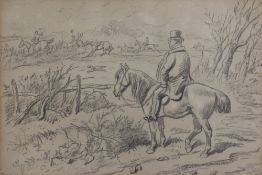 Hablot Knight Browne ("Phiz") (1815-1892)pair of pencil drawings,Hunting scenes: Tally Ho and
