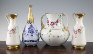 William Moorcroft for James Macintyre. An 18th century pattern two handled vase, two similar ewers