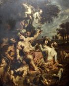 After Petrus Paulus Rubens (1577-1640)oil on canvasBacchanalian scene,78 x 64in.