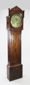 An early 19th century mahogany eight day longcase clock, the 13 inch silvered circular dial with