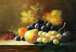 R. Caspertwo oils on board,Still lifes of fruit,signed,largest 7.5 x 15.5in.