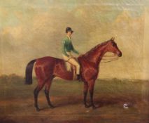 Joseph Maiden (1813-1840)oil on canvas,Portrait of a racehorse with jockey up,signed and dated