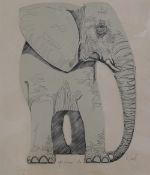 Abram Krol (1919-2001)embossed print,Study of an elephant,signed in pencil and numbered 3/9,11 x 9.