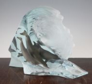 Robert Wyland (1956-). 'The Big Wave', a limited edition lucite marine sculpture c.2004, modelled as