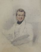 Horace Beevor Love (1800-1838)watercolour and pencil on paper,Self-portrait,7.75 x 6in.