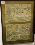 Chinese School, late 19th / early 20th century, two paintings on silk from Chinese Legend of