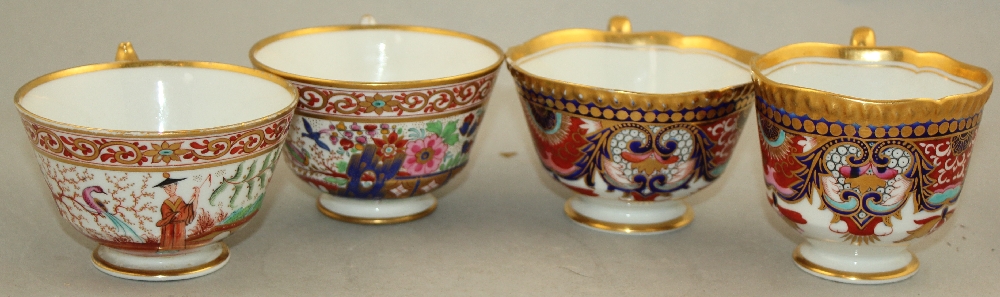 the two cups and a saucer decorated in polychrome enamels, one cup and saucer with a figure in a - Image 8 of 8