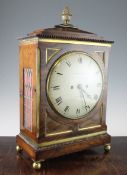 Frodsham, Gracechurch St, London. A William IV brass inset rosewood hour repeating bracket clock,