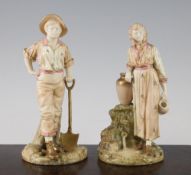 A pair of Royal Worcester porcelain figures of The Navvy and His Companion, modelled by James