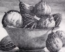Erik Desmazieres (b.1948)etching,'Coloquintes II', still life of gourds in a bowl,signed and dated