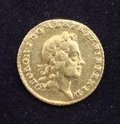 A George 1718 gold quarter guinea, F