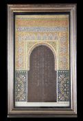 Fernandez Castro Granada. A late 19th century painted gesso and alabaster plaque of a doorway from