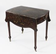 A George III painted mahogany butterfly wing Pembroke table, with single end drawer opposing dummy