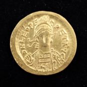 A gold AV Solidus, Leo I (457-474AD), Constantinople mint, face obliterated