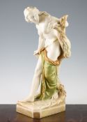 A Royal Worcester figure 'The Bather Surprised', c.1907, after the original by Sir Thomas Brock,
