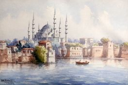 L. Serifpair of watercolours,Views of Istanbul,signed,10 x 15.5in.