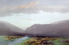 Charles Edward Brittan (1870-1949)pair of watercolours,Moorland scenes,signed,14 x 20.5in.