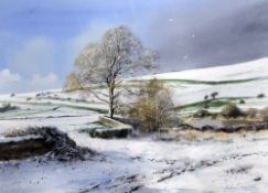 Andrew Dandridge (20th C.)gouache,Winter landscape,signed,15.5 x 22in.