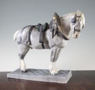 A Royal Copenhagen figure of a shire horse, modelled by E.F. Buenesen c.1995, green printed mark,