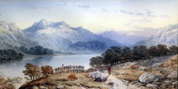 Edwin A. Penley (fl.1853-1890)watercolour,Loch Lubnaig,signed and dated 1879,9 x 17.5in.