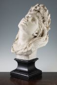 B.A. Brown. A late 19th century terracotta head of a young woman, inscribed 'Sketch by B.A.B.1882