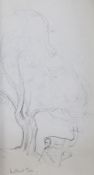 § Attributed to Dame Laura Knighta small artist's sketch book,Pencil drawings of figures, trees,
