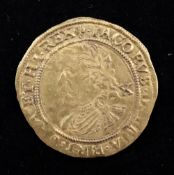 A James I gold half-laurel, third coinage, mint mark trefoil, near VF