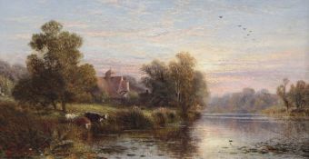 Alfred Augustus Glendening (1840-1910)pair of oils on canvas,'On the Thames near Sunbury' and '