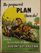 A collection of ten 1920's 'Bill Jones' coloured lithograph motivational posters, marked for